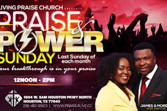 do exceptional church flyer or event flyer within 8hrs