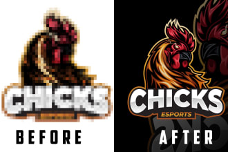 redesign,fix,edit and vectorize raster logo image