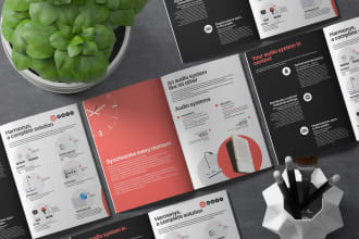 design any clean commercial brochure, catalog, company profile