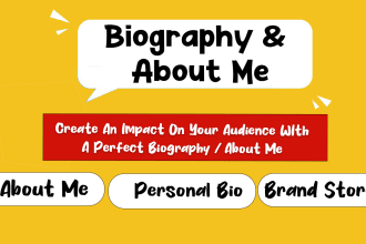 write an alluring biography, about me, artist bio, author bio