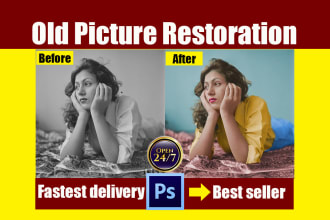 do old picture restoration and colorization for you