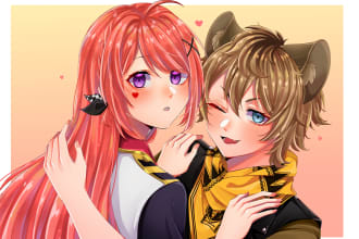draw digital art commission in anime style