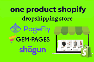 create one product shopify store, dropshipping website