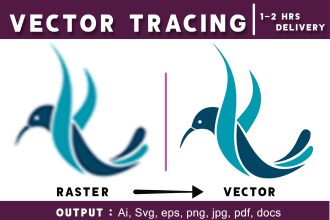do vector tracing , redraw logo to ai,eps,svg,png,pdf