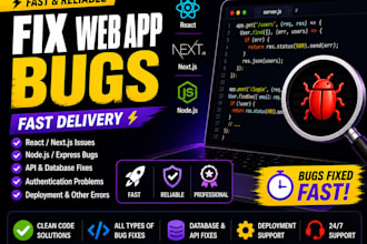 fix your web app bugs quickly and professionally