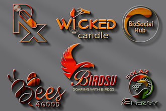 create 3d modern, pictorial, abstract, wordmark logo design