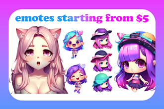 design chibi emotes for your twitch