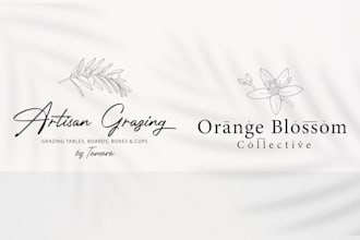 design modern hand drawn boho botanical logo design