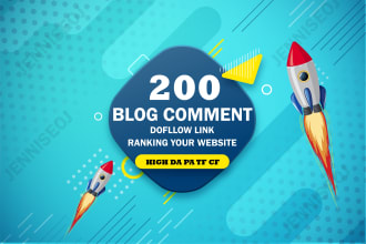 create 200 dofollow blog comment backlink off page seo