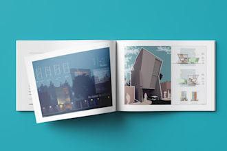 create architecture portfolio and presentation board