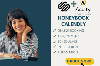 set up scheduling on acuity, calendly, honeybook