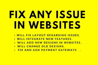fix any issue in website