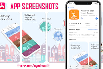design attractive app screenshots for app store, play store