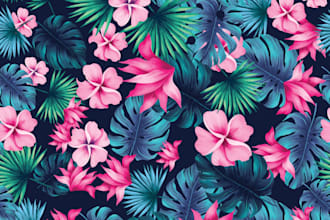 design seamless pattern for textile print, custom pattern with any vector