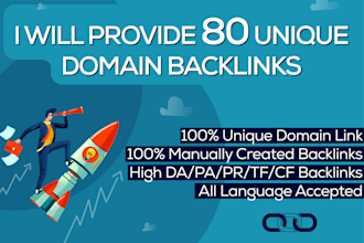 provide 80 unique domain backlinks