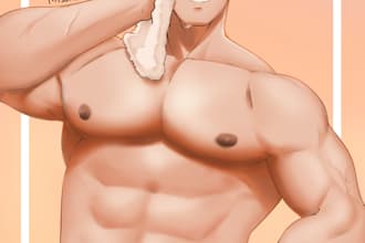 draw bara men ocs fanart and sfw nsfw and make them l2d animation not model