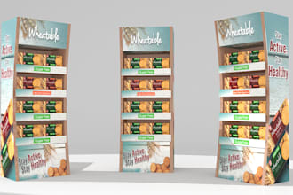 design 3d products display  and retail display booth design for you