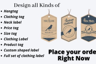 modern trendy luxury hang tags, cloth neck, care wash labels