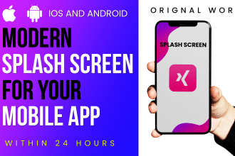 design modern app icon logo and splash screen, iso android