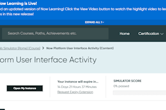 be guiding you in completing servicenow simulator tasks