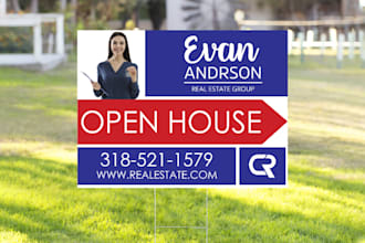 create amazing real estate yard sign or outdoor sign designs in 12 hrs