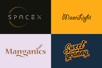 design minimal font custom typography handwritten signature text lettermark logo