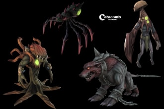 3d animal low poly, 3d models, sculpting, mobile game