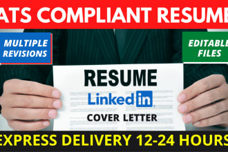 write professional resume, CV, cover letter, and linkedin