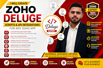 write zoho rest API and deluge function for any zoho app