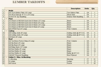 provide wood framing and lumber material takeoffs