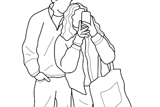 create a line art design from your photo for couples