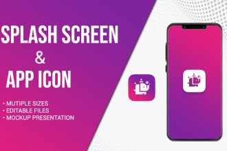 design flat app icon logo and splash screen for ios android app and website