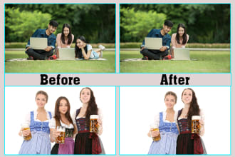 remove or add person, objects background and retouching in photoshop