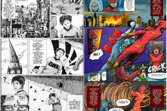 draw comic , manga pages or webtoon for you