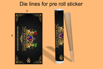do pre roll, jar  label and box package design, slap stickers