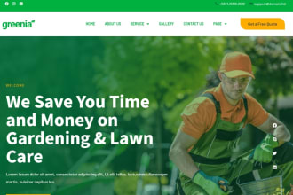 design lawn care website, land scaping website with booking functionality