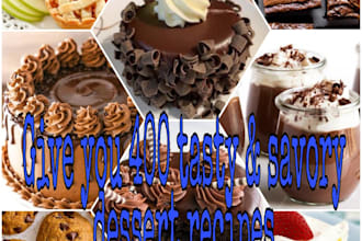 give you 400 tasty and savory dessert recipes