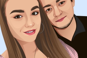 draw your photo couple to cartoon portrait