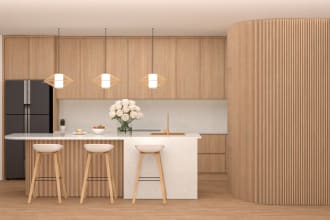make the interior design and design kitchen set modern