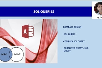create database design and sql queries in ms access