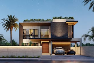 do house exterior design, exterior 3d rendering, 3d model