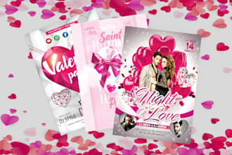 design special valentines day flyer, card, poster
