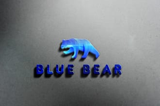 make 3d business logo with mock ups