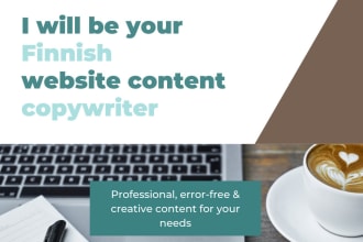 write finnish website content copy