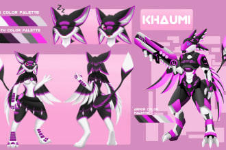 draw your furry character reference sheet