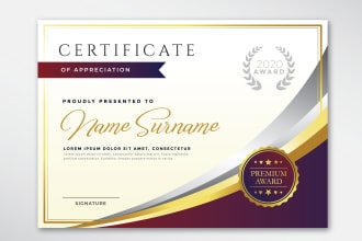 design amazing custom certificate