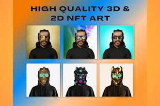 Top 10!  design nft cartoon character for 10k nft art collection