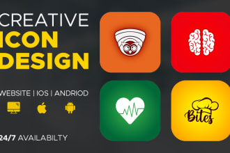 design modern mobile app icon or logo for android, IOS and website flat minimal