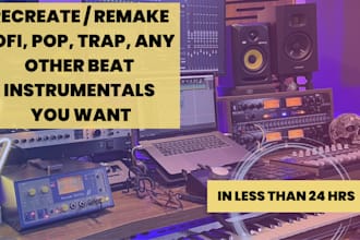 make, remake or remix instrumental of any song you want
