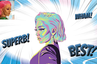 make 2d character drawing vector pop art or any style
